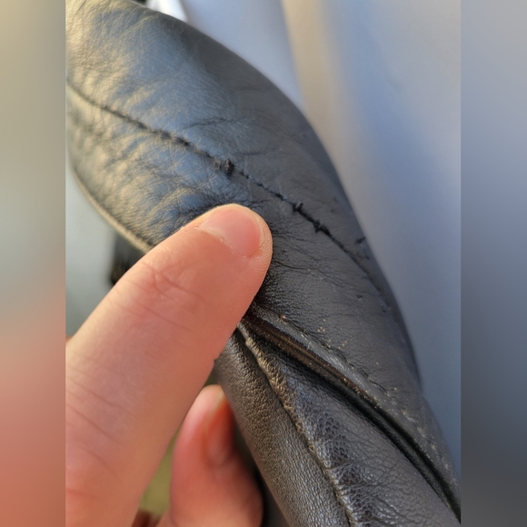 Vintage black leather fringe riding jacket coat Open Road size 34 - Picture 4 of 16